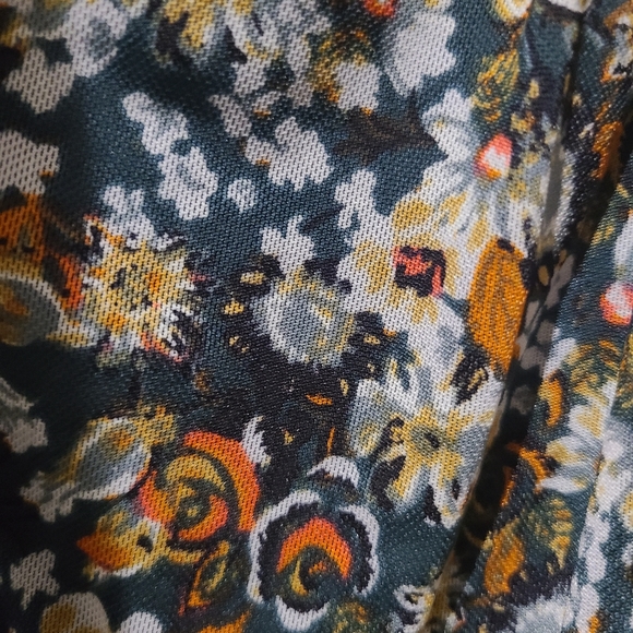 3 / $75 - Free People - Floral Long Sleeve Cropped Blouse - Picture 5 of 6